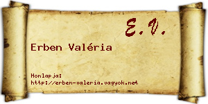 Erben Valéria névjegykártya